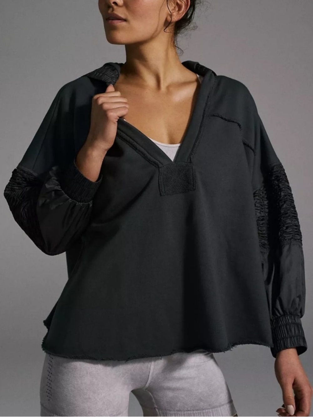 Free People FP Movement Spin Pullover Hoodie Size Medium Gray Sweatshirt